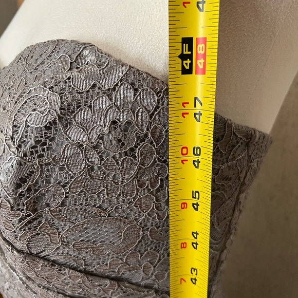 David’s Bridal Elegant Grey Lace Evening Dress maxi dress. - Picture 2 of 7